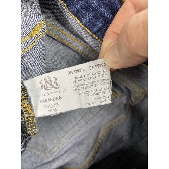 Rock & Republic Kasandra Bootcut Jeans Womens 10 Blue Mid Rise Stretch Denim - Picture 12 of 13